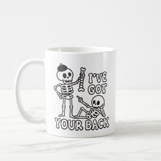 I've got your back funny skeleton コーヒーマグカップ (左)