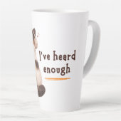 "I've heard enough" Cat Wearing Headphone カフェラテマグ (右アングル)