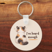 "I've heard enough" Cat Wearing Headphone キーホルダー (裏面)