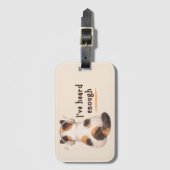 "I've heard enough" Cat Wearing Headphone ラゲッジタグ (正面縦)