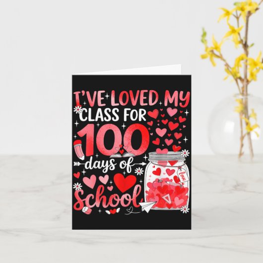 I've Loved My Cl For 100 Days Of School Valentine  カード (黄色い花)