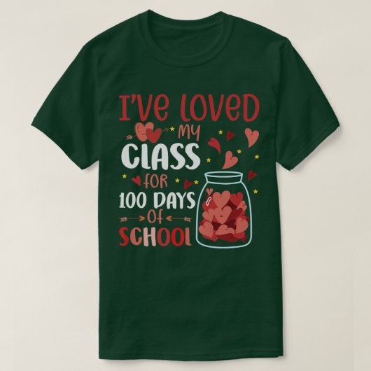 I've Loved My Class For 100 Days School Womens Tea Tシャツ (デザイン正面)