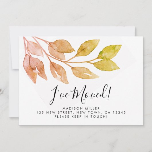 I've Moved秋の葉の動き発表 案内状 (正面)