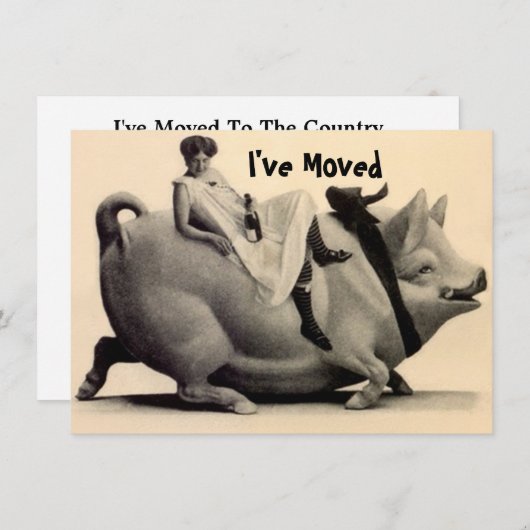 I've Moved farm country ranchヴィンテージの発表 案内状 (正面/裏面)