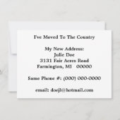 I've Moved farm country ranchヴィンテージの発表 案内状 (裏面)