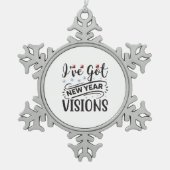 I've New 得 Year Visionsオーナメント スノーフレークピューターオーナメント (正面)