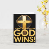 I've Read The Final Chapter God Wins Cross Christi カード (黄色い花)