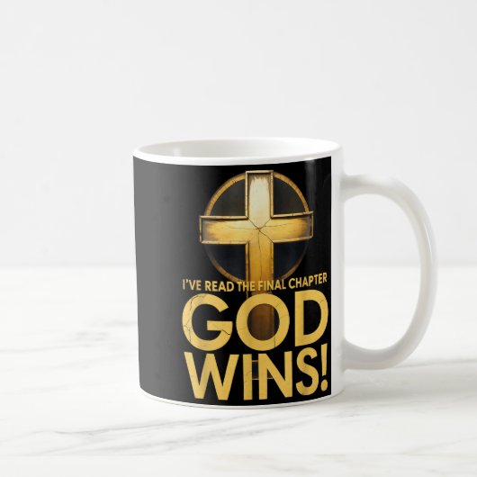 I've Read The Final Chapter God Wins Cross Christi コーヒーマグカップ (右)