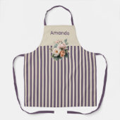 Iveryトップと紫のストライプフローラ エプロン (正面)