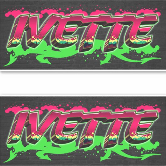 Ivette Vorname Name Graffiti Aufkleber Sticker シール (正面)