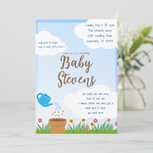 IVFガーデンバビシャワー招待状 招待状 (スタンド正面)