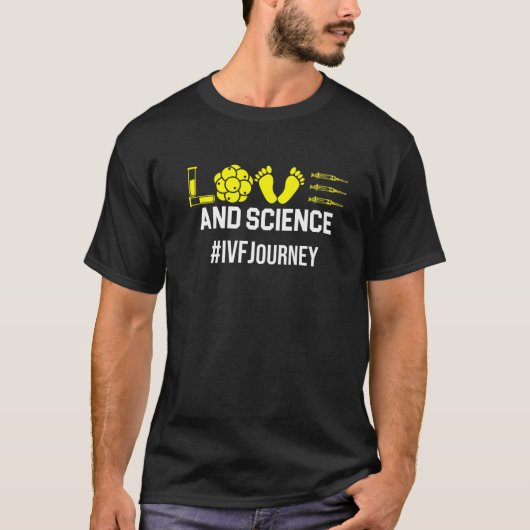 IVF戦士のパパとママのための科学的移植の日 不妊 Tシャツ (正面)