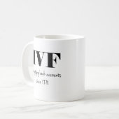IVF: 1978年以来の銀行口座を空けること コーヒーマグカップ (正面左)