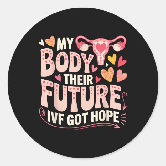 Ivf Transfer Day Surrogacy Pregnancy Surrogate Mat ラウンドシール (正面)