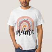 IVF Twins Mama Boho Rainbow Cute Pregnancy Twins  Tシャツ (正面)