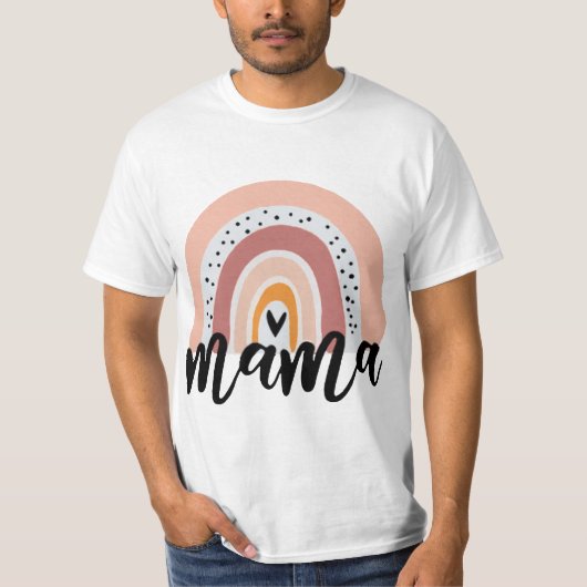 IVF Twins Mama Boho Rainbow Cute Pregnancy Twins  Tシャツ (正面)