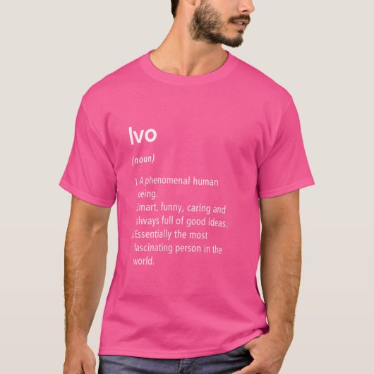 Ivo名前定義ディクシおもしろいョナル Tシャツ (正面)