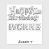 Ivonne Happy Birthday silver Aufkleber Sticker シール (シート)