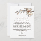 Ivory 3D Magnolia Flower サンキューカード (裏面)