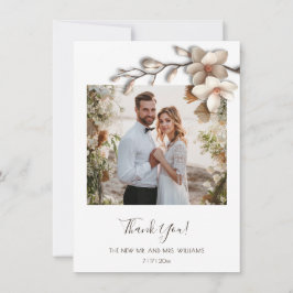 Ivory 3D Magnolia Flower サンキューカード