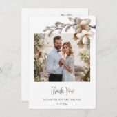 Ivory 3D Magnolia Flower サンキューカード (正面/裏面)