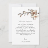 Ivory 3D Magnolia Flower サンキューカード (裏面)