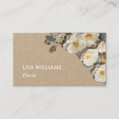 Ivory 3D Roses Rustic  | QR Code 名刺 (正面)