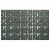 Ivory Abstract Paint on Forest Green Linen ファブリック (ファットクウォーター)