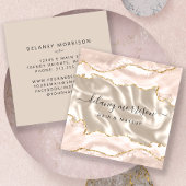 Ivory Agate Gold Glitter Luxury スクエア名刺