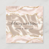 Ivory Agate Gold Glitter Luxury スクエア名刺 (正面)