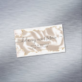 Ivory Agate Gold Glitter Luxury マグネット名刺 (インサイチュ)