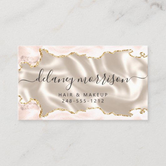 Ivory Agate Gold Glitter Luxury Magnetic 名刺 (正面)