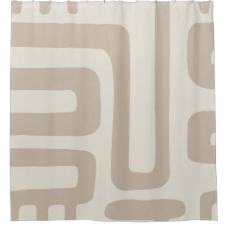 Ivory and Beige Abstract Shower Curtain  シャワーカーテン