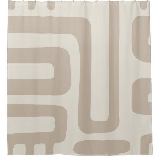 Ivory and Beige Abstract Shower Curtain  シャワーカーテン (正面)