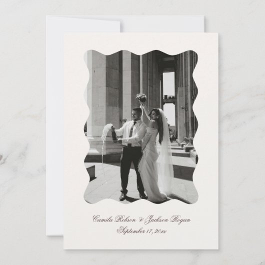 Ivory and Brown Wedding 招待状 (裏面)