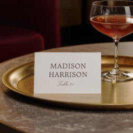 Ivory and Brown Wedding Place Card DIY 招待状