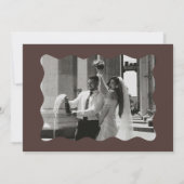 Ivory and Brown Wedding Save the Date Photo 招待状 (裏面)