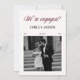 Ivory and Burgundy Wedding Engagement Party 招待状