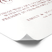 Ivory and Burgundy Wedding In Loving Memory  ポスター (角)