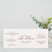 Ivory and Burgundy Wedding Menu Card 招待状 (スタンド正面)