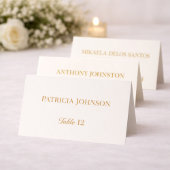Ivory and Gold 50th Anniversary Folded Place Card プレイスカード