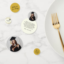 Ivory and Gold Glitter Dust Graduation Thank You