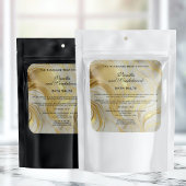 Ivory and Gold Marble Bath Salts Pouch Label スクエアシール