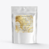 Ivory and Gold Marble Bath Salts Pouch Label スクエアシール