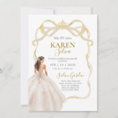 Ivory and Gold Quinceanera Invitation 招待状 (正面)