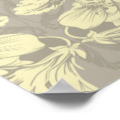 Ivory and Gray Floral Announcement Poster ポスター (角)