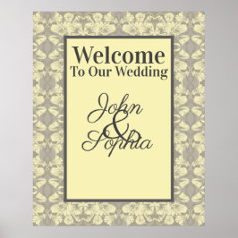 Ivory and Gray Floral Announcement Poster ポスター