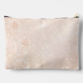 Ivory and rosegold accents florals AI art  アクセサリーポーチ (裏面)