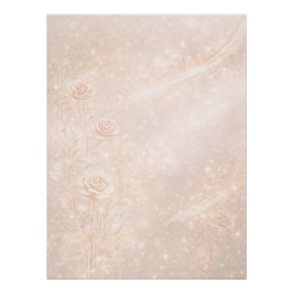 Ivory and rosegold accents florals AI art  ポスター