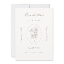 Ivory and Taupe | Botanical Stripe Flat Card